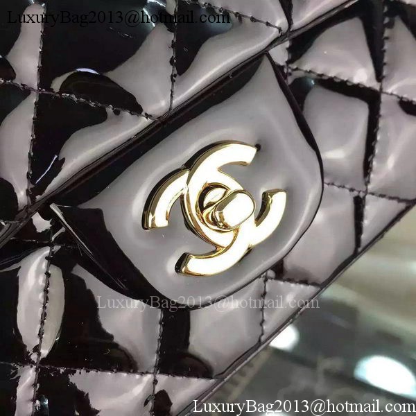 Chanel 2.55 Series Double Flap Bag Black Original Patent Leather CF7024 Gold Chanel 2.55 Series Double Flap Bag Black Original Patent Leather CF7024 Gold