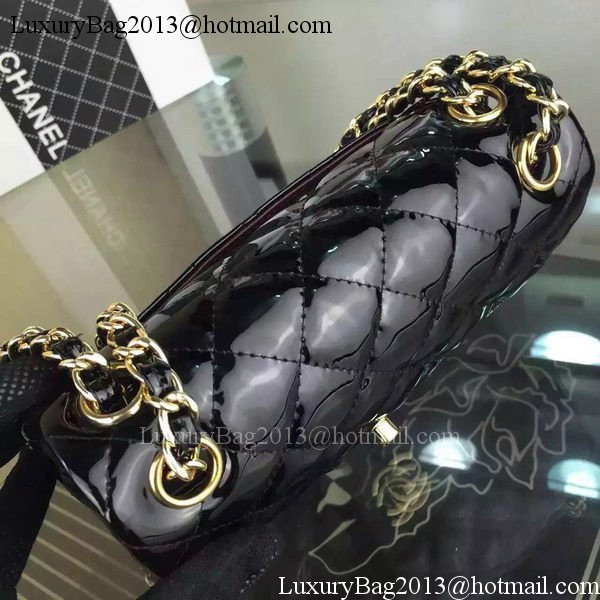 Chanel 2.55 Series Double Flap Bag Black Original Patent Leather CF7024 Gold Chanel 2.55 Series Double Flap Bag Black Original Patent Leather CF7024 Gold