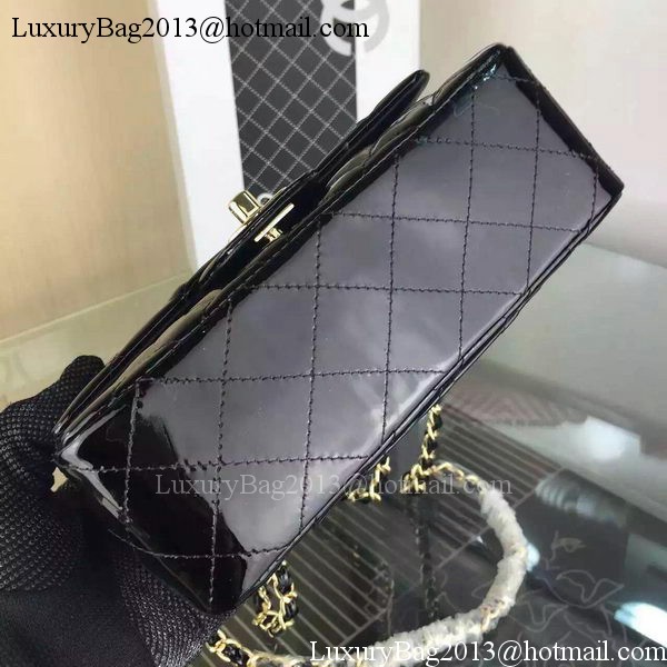 Chanel 2.55 Series Double Flap Bag Black Original Patent Leather CF7024 Gold Chanel 2.55 Series Double Flap Bag Black Original Patent Leather CF7024 Gold