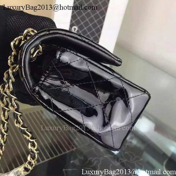 Chanel 2.55 Series Double Flap Bag Black Original Patent Leather CF7024 Gold Chanel 2.55 Series Double Flap Bag Black Original Patent Leather CF7024 Gold