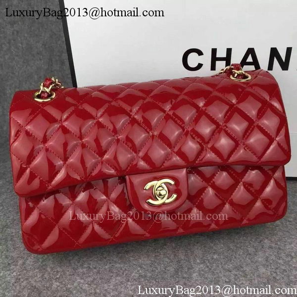 Chanel 2.55 Series Double Flap Bag Red Original Patent Leather CF7024 Gold Chanel 2.55 Series Double Flap Bag Red Original Patent Leather CF7024 Gold