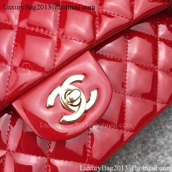 Chanel 2.55 Series Double Flap Bag Red Original Patent Leather CF7024 Gold Chanel 2.55 Series Double Flap Bag Red Original Patent Leather CF7024 Gold