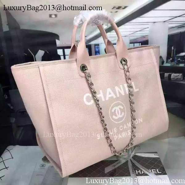 Chanel Large Canvas Tote Shopping Bag A1679 Pink Chanel Large Canvas Tote Shopping Bag A1679 Pink