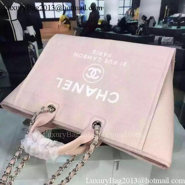 Chanel Large Canvas Tote Shopping Bag A1679 Pink Chanel Large Canvas Tote Shopping Bag A1679 Pink