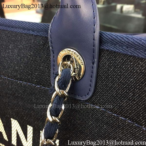 Chanel Large Canvas Tote Shopping Bag A1679 Royal Chanel Large Canvas Tote Shopping Bag A1679 Royal