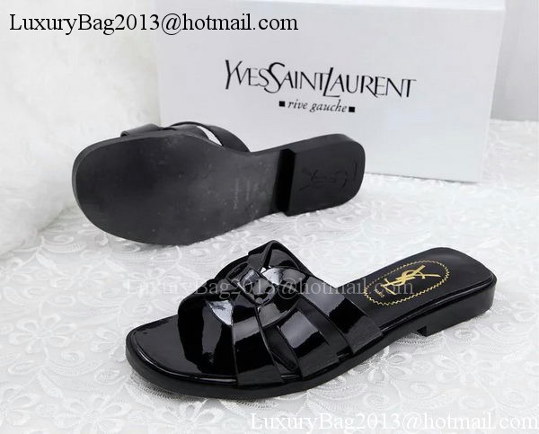 Yves Saint Laurent Patent Leather Slipper YSL287 Black Yves Saint Laurent Patent Leather Slipper YSL287 Black