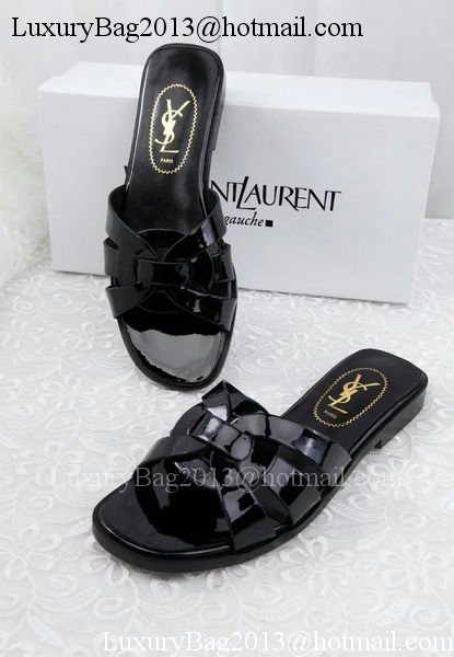 Yves Saint Laurent Patent Leather Slipper YSL287 Black Yves Saint Laurent Patent Leather Slipper YSL287 Black