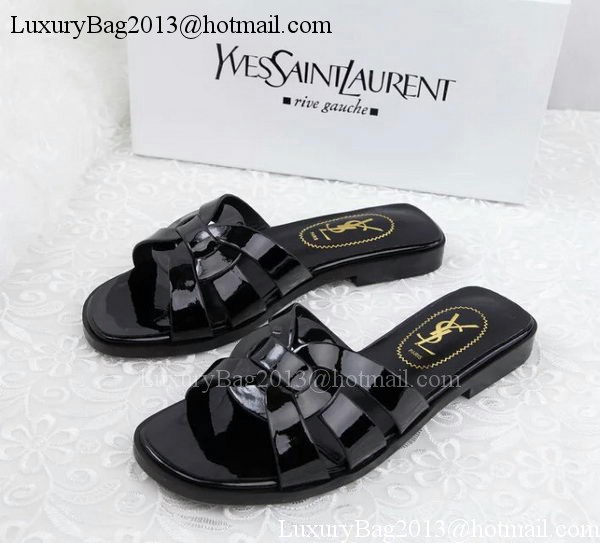 Yves Saint Laurent Patent Leather Slipper YSL287 Black Yves Saint Laurent Patent Leather Slipper YSL287 Black