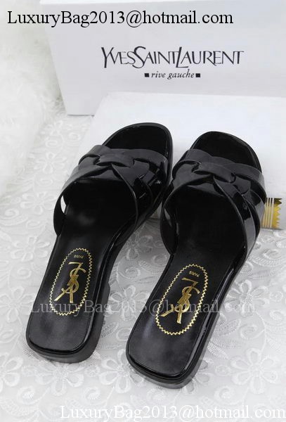 Yves Saint Laurent Patent Leather Slipper YSL287 Black Yves Saint Laurent Patent Leather Slipper YSL287 Black