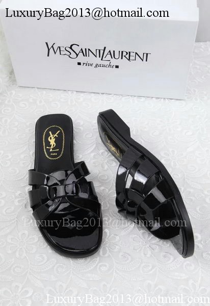 Yves Saint Laurent Patent Leather Slipper YSL287 Black Yves Saint Laurent Patent Leather Slipper YSL287 Black