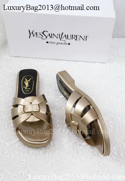 Yves Saint Laurent Patent Leather Slipper YSL287 Gold Yves Saint Laurent Patent Leather Slipper YSL287 Gold