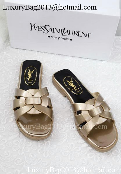 Yves Saint Laurent Patent Leather Slipper YSL287 Gold Yves Saint Laurent Patent Leather Slipper YSL287 Gold