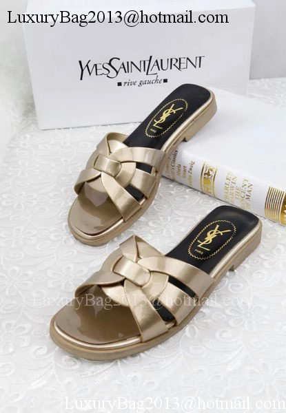 Yves Saint Laurent Patent Leather Slipper YSL287 Gold Yves Saint Laurent Patent Leather Slipper YSL287 Gold