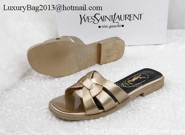 Yves Saint Laurent Patent Leather Slipper YSL287 Gold Yves Saint Laurent Patent Leather Slipper YSL287 Gold