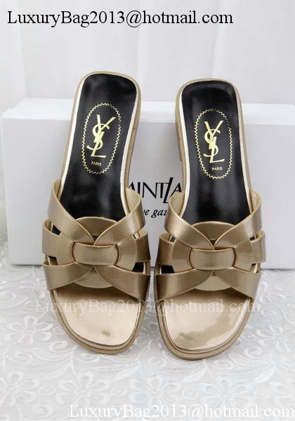 Yves Saint Laurent Patent Leather Slipper YSL287 Gold Yves Saint Laurent Patent Leather Slipper YSL287 Gold