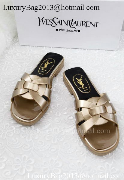 Yves Saint Laurent Patent Leather Slipper YSL287 Gold Yves Saint Laurent Patent Leather Slipper YSL287 Gold