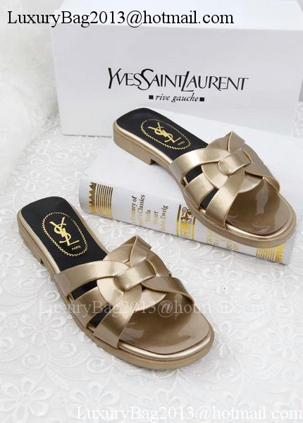 Yves Saint Laurent Patent Leather Slipper YSL287 Gold Yves Saint Laurent Patent Leather Slipper YSL287 Gold