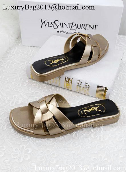 Yves Saint Laurent Patent Leather Slipper YSL287 Gold Yves Saint Laurent Patent Leather Slipper YSL287 Gold