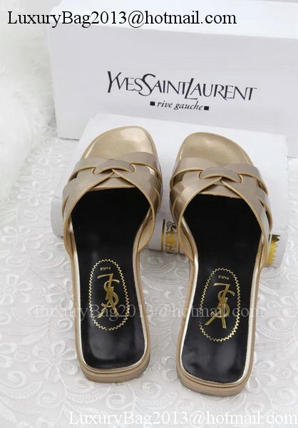 Yves Saint Laurent Patent Leather Slipper YSL287 Gold Yves Saint Laurent Patent Leather Slipper YSL287 Gold