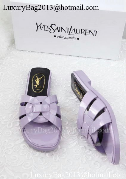 Yves Saint Laurent Patent Leather Slipper YSL287 Lavender Yves Saint Laurent Patent Leather Slipper YSL287 Lavender
