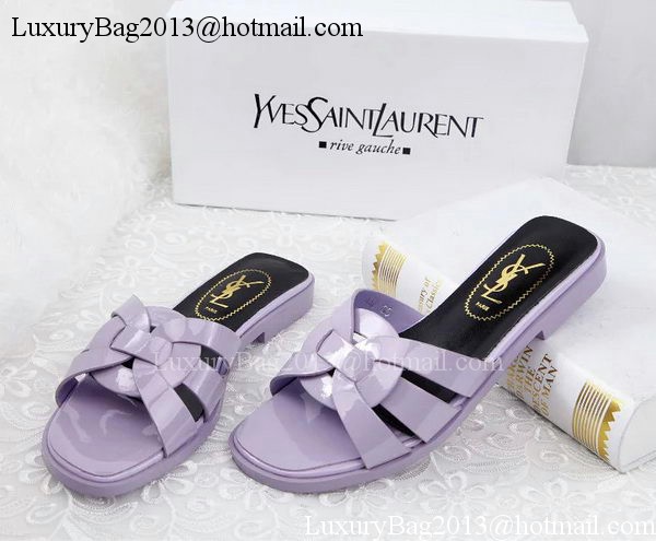 Yves Saint Laurent Patent Leather Slipper YSL287 Lavender Yves Saint Laurent Patent Leather Slipper YSL287 Lavender