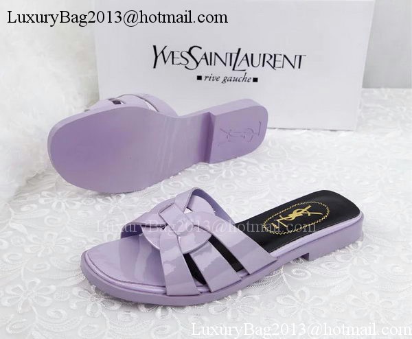 Yves Saint Laurent Patent Leather Slipper YSL287 Lavender Yves Saint Laurent Patent Leather Slipper YSL287 Lavender