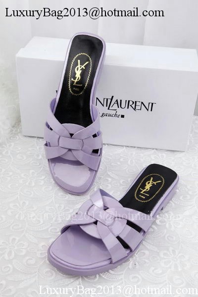 Yves Saint Laurent Patent Leather Slipper YSL287 Lavender Yves Saint Laurent Patent Leather Slipper YSL287 Lavender