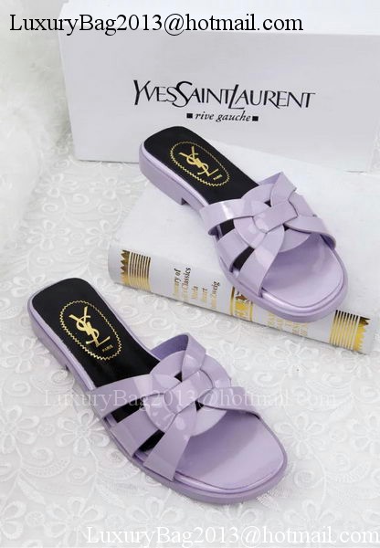 Yves Saint Laurent Patent Leather Slipper YSL287 Lavender Yves Saint Laurent Patent Leather Slipper YSL287 Lavender