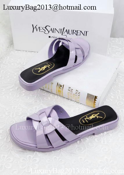 Yves Saint Laurent Patent Leather Slipper YSL287 Lavender Yves Saint Laurent Patent Leather Slipper YSL287 Lavender
