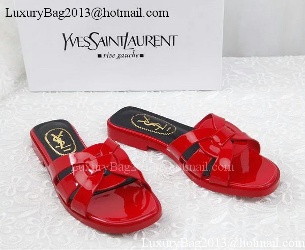 Yves Saint Laurent Patent Leather Slipper YSL287 Red Yves Saint Laurent Patent Leather Slipper YSL287 Red