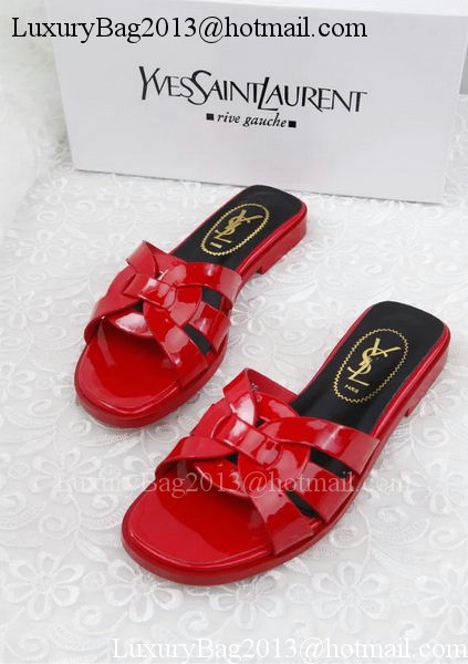 Yves Saint Laurent Patent Leather Slipper YSL287 Red Yves Saint Laurent Patent Leather Slipper YSL287 Red