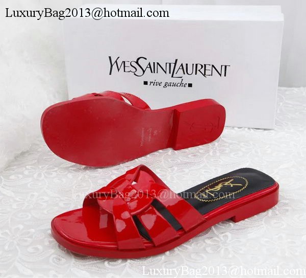 Yves Saint Laurent Patent Leather Slipper YSL287 Red Yves Saint Laurent Patent Leather Slipper YSL287 Red