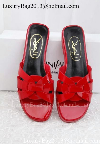 Yves Saint Laurent Patent Leather Slipper YSL287 Red Yves Saint Laurent Patent Leather Slipper YSL287 Red