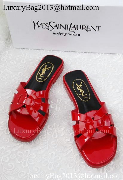 Yves Saint Laurent Patent Leather Slipper YSL287 Red Yves Saint Laurent Patent Leather Slipper YSL287 Red