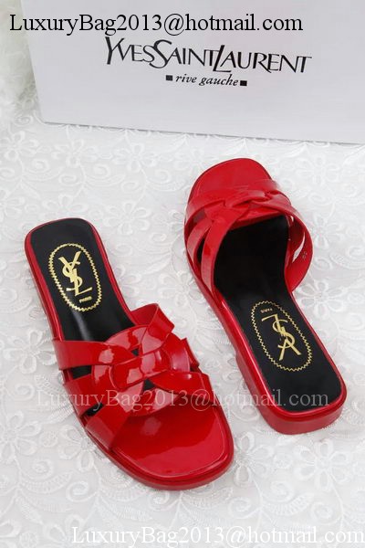 Yves Saint Laurent Patent Leather Slipper YSL287 Red Yves Saint Laurent Patent Leather Slipper YSL287 Red