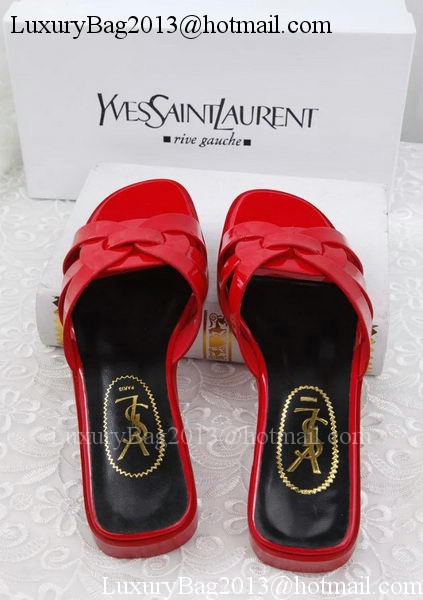Yves Saint Laurent Patent Leather Slipper YSL287 Red Yves Saint Laurent Patent Leather Slipper YSL287 Red