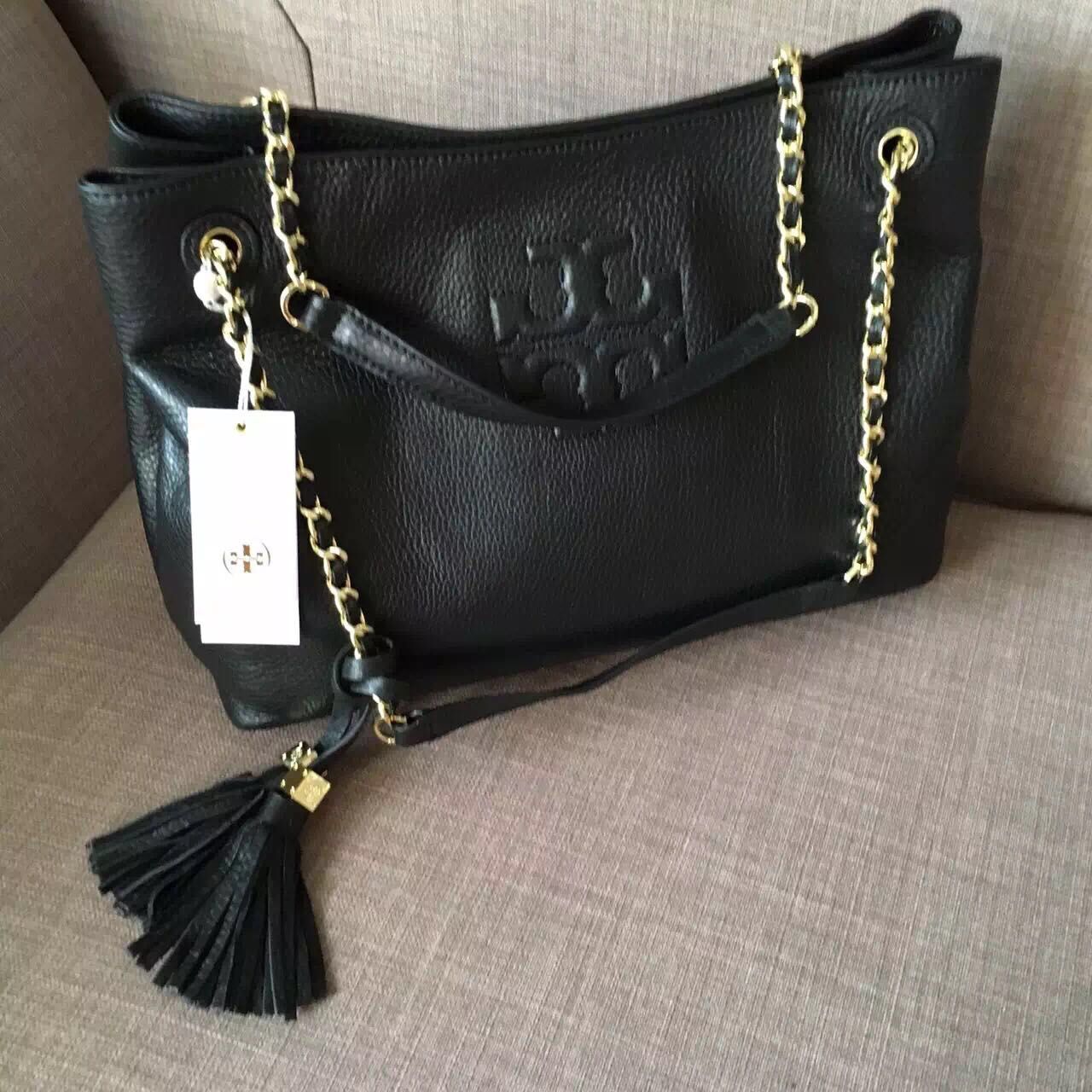 Tory Burch Shoulder Bags Original Leather T18923 Black Tory Burch Shoulder Bags Original Leather T18923 Black