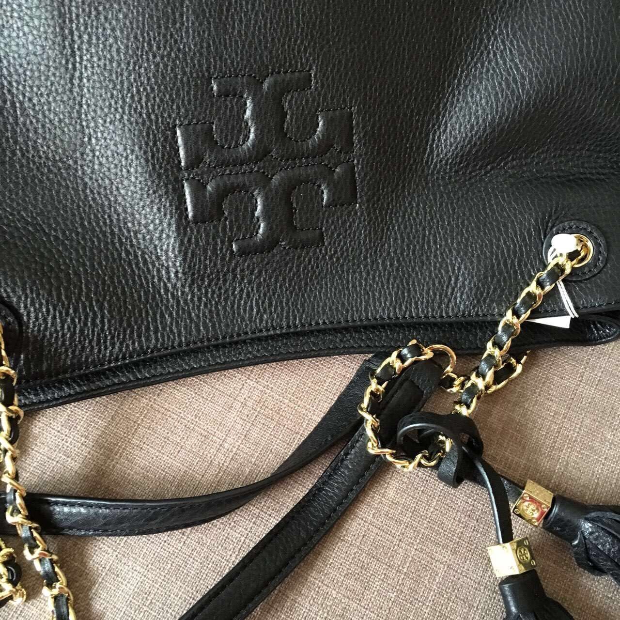 Tory Burch Shoulder Bags Original Leather T18923 Black Tory Burch Shoulder Bags Original Leather T18923 Black