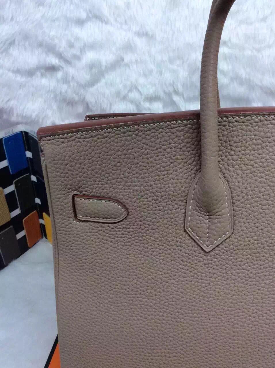 Hermes Birkin 35CM 30CM Tote Bag Grainy Leather H35H30 Grey Hermes Birkin 35CM 30CM Tote Bag Grainy Leather H35H30 Grey