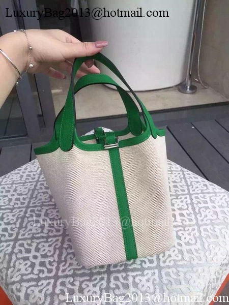Hermes Picotin Lock 18cm Bag Canvas HPL8618T Green Hermes Picotin Lock 18cm Bag Canvas HPL8618T Green