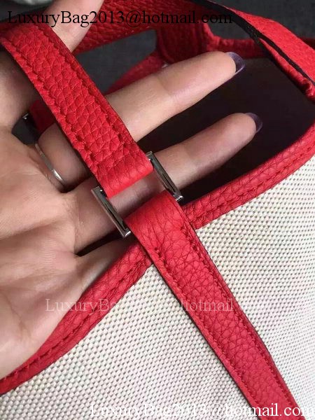 Hermes Picotin Lock 18cm Bag Canvas HPL8618T Red Hermes Picotin Lock 18cm Bag Canvas HPL8618T Red
