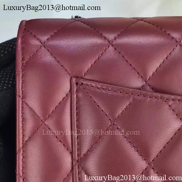 Chanel WOC mini Flap Bag Burgundy Sheepskin A5373 Silver Chanel WOC mini Flap Bag Burgundy Sheepskin A5373 Silver