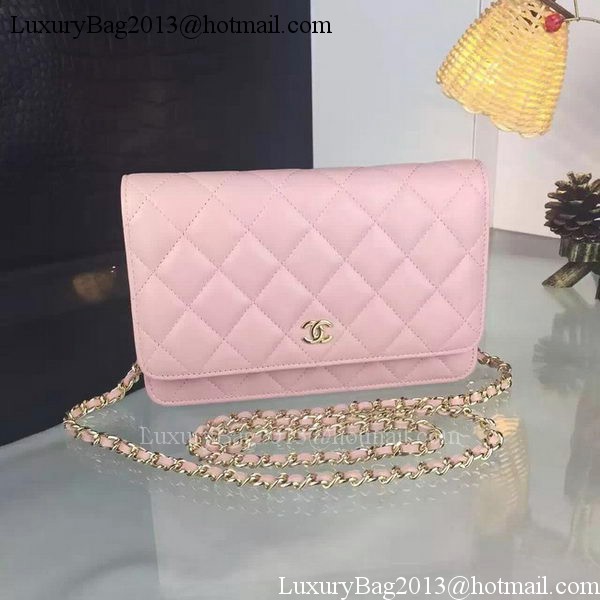 Chanel WOC mini Flap Bag Pink Sheepskin A5373 Gold Chanel WOC mini Flap Bag Pink Sheepskin A5373 Gold