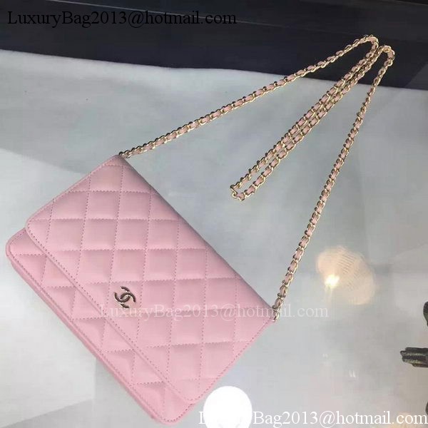 Chanel WOC mini Flap Bag Pink Sheepskin A5373 Gold Chanel WOC mini Flap Bag Pink Sheepskin A5373 Gold