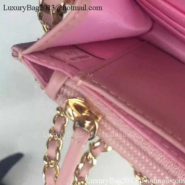 Chanel WOC mini Flap Bag Pink Sheepskin A5373 Gold Chanel WOC mini Flap Bag Pink Sheepskin A5373 Gold