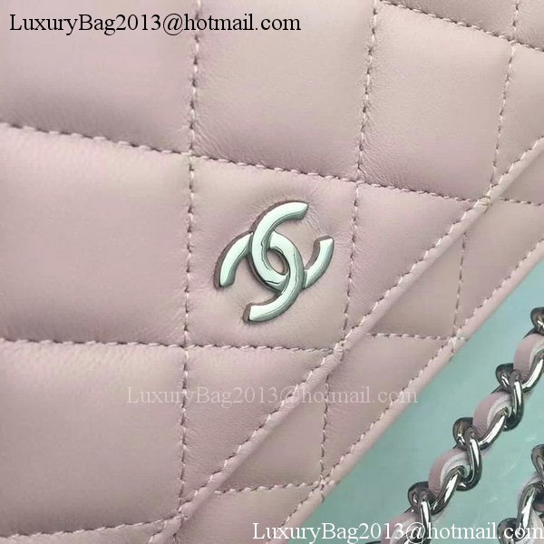 Chanel WOC mini Flap Bag Pink Sheepskin A5373 Silver Chanel WOC mini Flap Bag Pink Sheepskin A5373 Silver