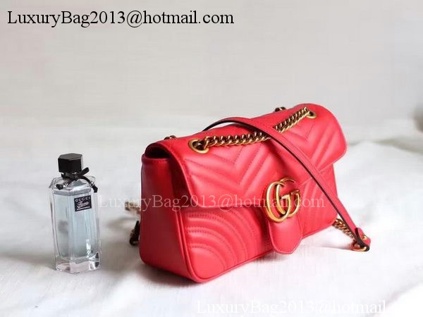 Gucci GG Marmont Matelasse Shoulder Bag 443497 Red Gucci GG Marmont Matelasse Shoulder Bag 443497 Red