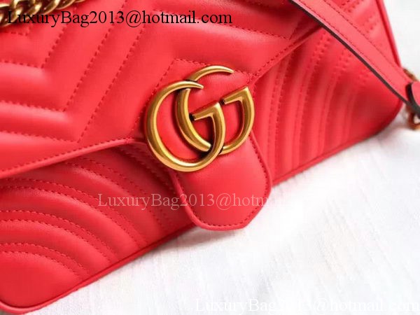 Gucci GG Marmont Matelasse Shoulder Bag 443497 Red Gucci GG Marmont Matelasse Shoulder Bag 443497 Red