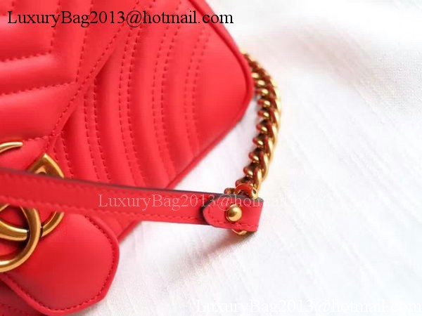 Gucci GG Marmont Matelasse Shoulder Bag 443497 Red Gucci GG Marmont Matelasse Shoulder Bag 443497 Red
