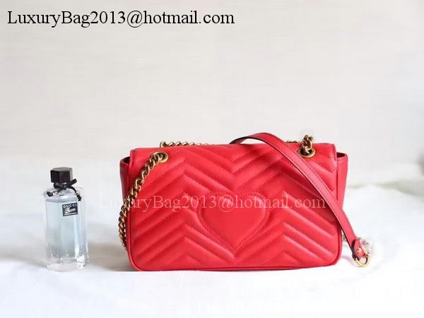 Gucci GG Marmont Matelasse Shoulder Bag 443497 Red Gucci GG Marmont Matelasse Shoulder Bag 443497 Red